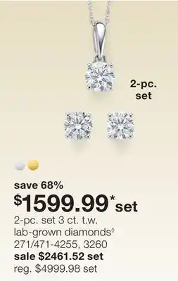 JC Penney 2-pc. set 3 ct. t.w. lab-grown diamonds◊ offer