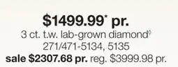 JC Penney 3 ct. t.w. lab-grown diamond◊ offer