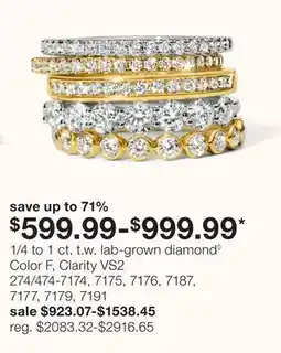 JC Penney 1/4 to 1 ct. t. w. lab-grown diamond ◊ offer