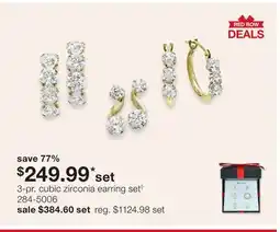 JC Penney 3-pr. cubic zirconia earring set◊ offer