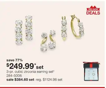 JC Penney 3-pr. cubic zirconia earring set◊ offer