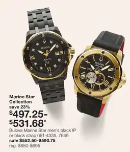 JC Penney Bulova Marine Star men's black IP or black strap offer