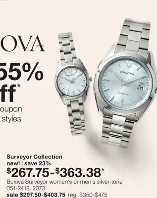 JC Penney Bulova Surveyor women's or men's silver-tone offer