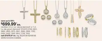 JC Penney Certified 1/2 ct. t.w. natural diamond◊ or 1 ct. t.w. lab-grown diamond‡ offer