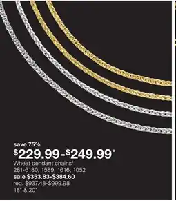 JC Penney Wheat pendant chains◊ offer