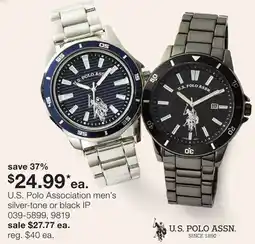 JC Penney U.S. Polo Association men's silver-tone or black IP offer