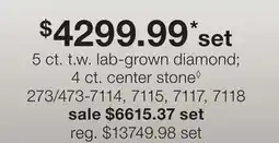 JC Penney 5 ct. t.w. lab-grown diamond 4 ct. center stone◊ offer