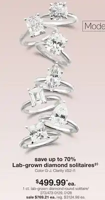 JC Penney 1 ct. lab-grown diamond round solitaire‡ offer