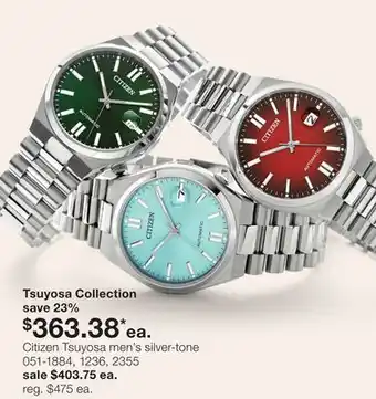 JC Penney Citizen Tsuyosa men's silver-tone offer
