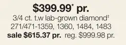 JC Penney 3/4 ct. t.w lab-grown diamond‡ offer