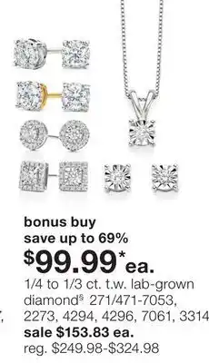 JC Penney 1/4 to 1/3 ct. t.w. lab-grown diamond§ offer