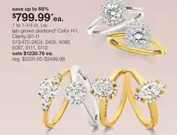 JC Penney 1 to 1-1/4 ct. t.w. lab-grown diamond‡ Color H-I, Clarity SI1-I1 offer