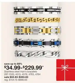 JC Penney Stainless steel men's bracelets offer