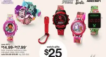 JC Penney Kids' character watches or sets offer