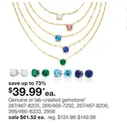 JC Penney Genuine or lab-created gemstone§ offer