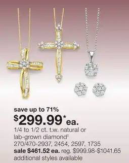 JC Penney 1/4 to 1/2 ct. t.w. natural or lab-grown diamond‡ offer