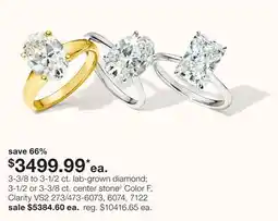 JC Penney 3-3/8 to 3-1/2 ct. lab-grown diamond 3-1/2 or 3-3/8 ct. center stone◊ offer