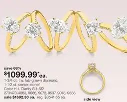 JC Penney 1-3/4 ct. t.w. lab-grown diamond 1-1/2 ct. center stone‡ offer