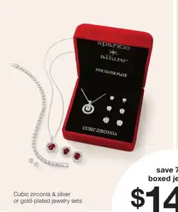 JC Penney Cubic zirconia & silver or gold-plated jewelry sets offer