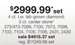 JC Penney 4 ct. t.w. lab-grown diamond 3 ct. center stone◊ offer