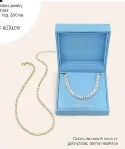 JC Penney Cubic zirconia & silver or gold-plated tennis necklace offer