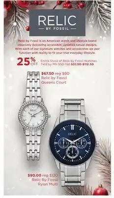Boscov's Entire Stock of Relic by Fossil Watches offer