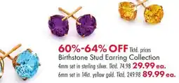 Boscov's Birthstone Stud Earring Collection offer