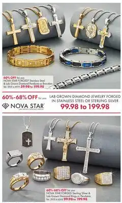 Boscov's NOVA STAR LAB GROWN DIAMOND JEWELRY FORGE IN STAINLESS STEEL OR STERLING SILVER offer