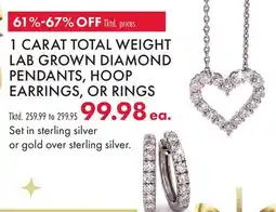Boscov's 1 CARAT TOTAL WEIGHT LAB GROWN DIAMOND PENDANTS, HOOP EARRINGS, OR RINGS offer