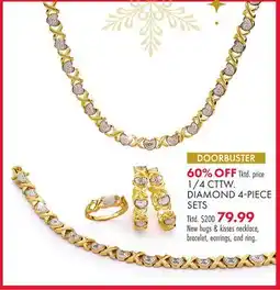 Boscov's 1/4 CTTW DIAMOND 4-PIECE SETS offer