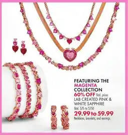 Boscov's MAGENTA COLLECTION LAB CREATED PINK & WHITE SAPPHIRE offer