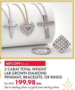 Boscov's TOTAL WEIGHT LAB GROWN DIAMOND PENDANT, BRACELETS, OR RINGS offer