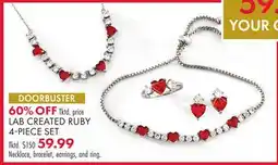 Boscov's LAB CREATED RUBY 4-PIECE SET offer