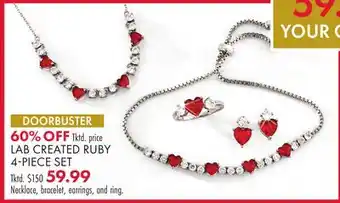 Boscov's LAB CREATED RUBY 4-PIECE SET offer