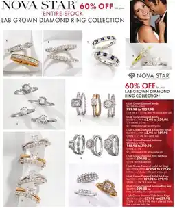 Boscov's NOVA STAR LAB GROWN DIAMOND RING COLLECTION offer