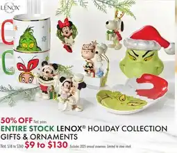 Boscov's LENOX HOLIDAY COLLECTION GIFTS & ORNAMENTS offer