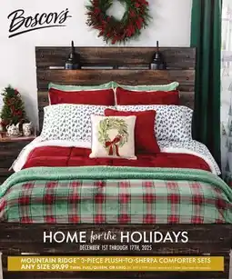 Boscov's MOUNTAIN RIDGE 3-PIECE PLUSH-TO-SHERPA COMFORTER SETS offer
