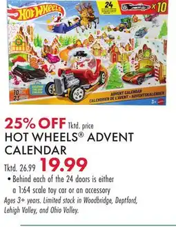 Boscov's HOT WHEELS ADVENT CALENDAR offer