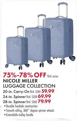Boscov's NICOLE MILLER LUGGAGE COLLECTION offer