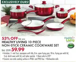 Boscov's HEALTHY LIVING 10-PIECE NON-STICK CERAMIC COOKWARE SET offer