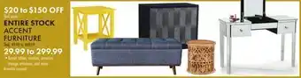 Boscov's ENTIRE STOCK ACCENT FURNITURE offer