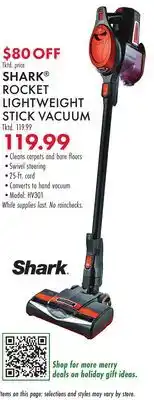 Boscov's SHARK ROCKET LIGHTWEIGHT STICK VACUUM offer