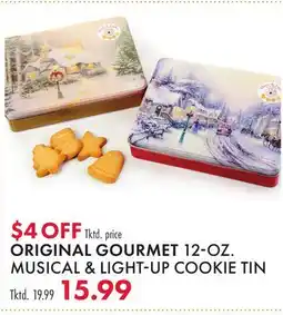 Boscov's ORIGINAL GOURMET 12OZ. MUSICAL & LIGHTUP COOKIE TIN offer