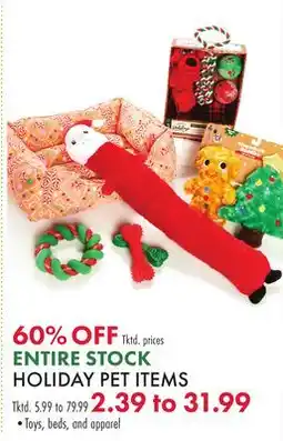 Boscov's ENTIRE STOCK HOLIDAY PET ITEMS offer