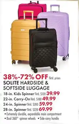 Boscov's HARDSIDE & SOFTSIDE LUGGAGE offer