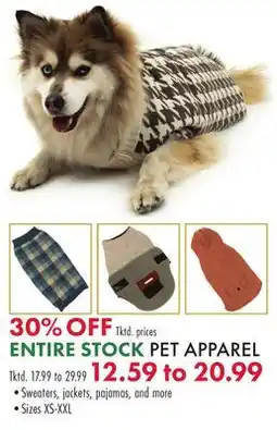 Boscov's STOCK PET APPAREL offer