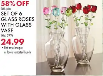 Boscov's GLASS ROSES GLASS VASE offer