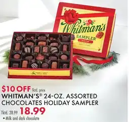 Boscov's WHITMAN'S 24-Z. ASSORTED CHOCOLATES HOLIDAY SAMPLER offer