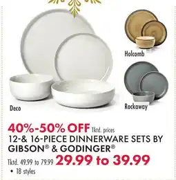 Boscov's 12-& 16-PIECE DINNERWARE SETS BY GIBSON & GODINGER offer