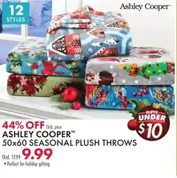 Boscov's ASHLEY COOPER 50x60 SEASONAL PLUSH THROWS offer